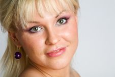 Close-up Portrait Of Lovely Blond Woman Stock Photos Close-up Portrait Of Lovely Blond Woman Stock Photos