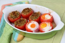 Baked Filled Tomatoes Cut In Half Royalty Free Stock Photography Baked Filled Tomatoes Cut In Half Royalty Free Stock Photography