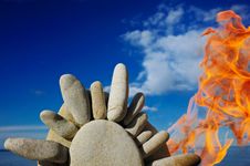 Stones On Fire Stock Photography Stones On Fire Stock Photography