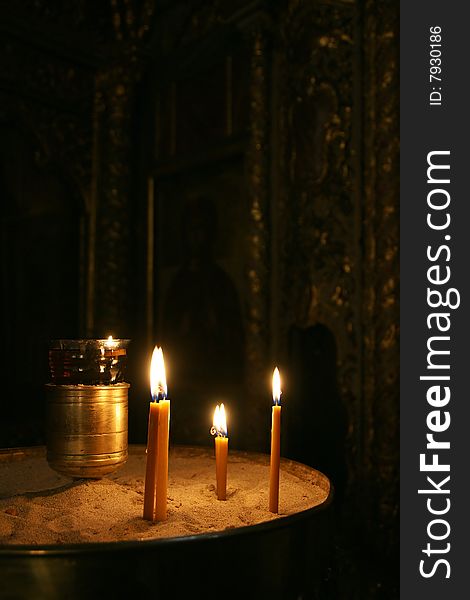 Candles in a christian orthodox church