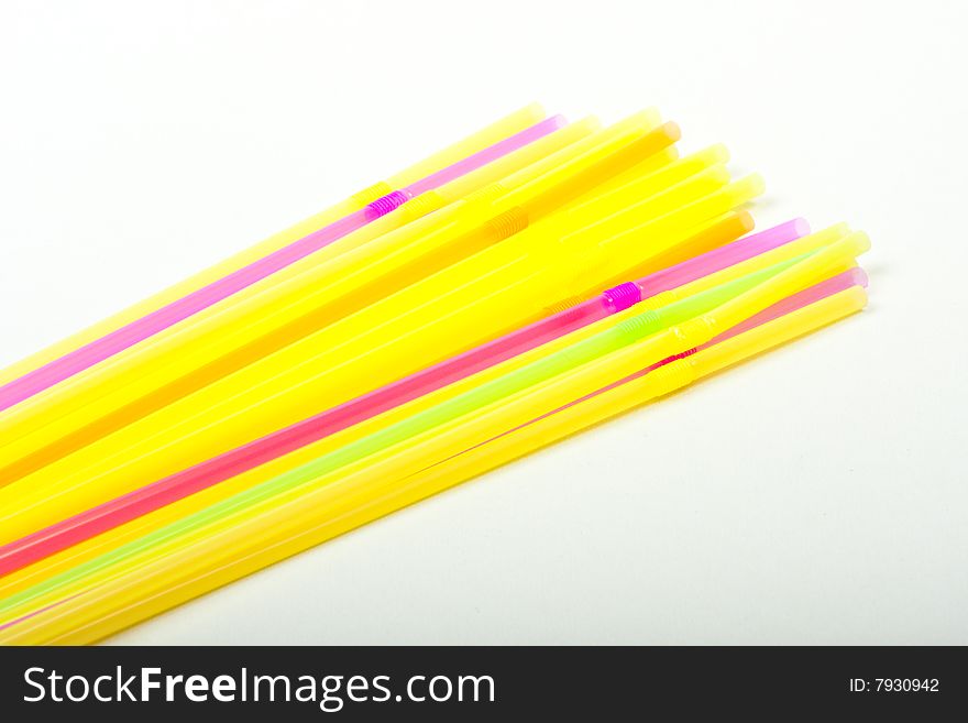 Pile of multiple colored straws. Pile of multiple colored straws