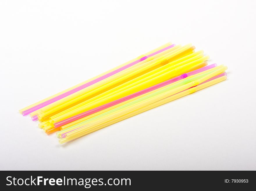 Pile of multiple colored straws