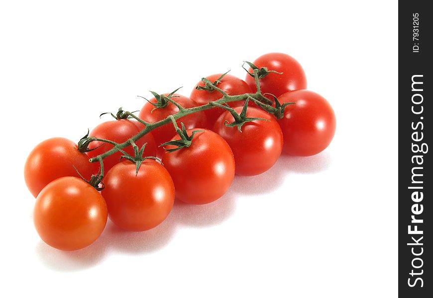 Red tomato isolated on a white background