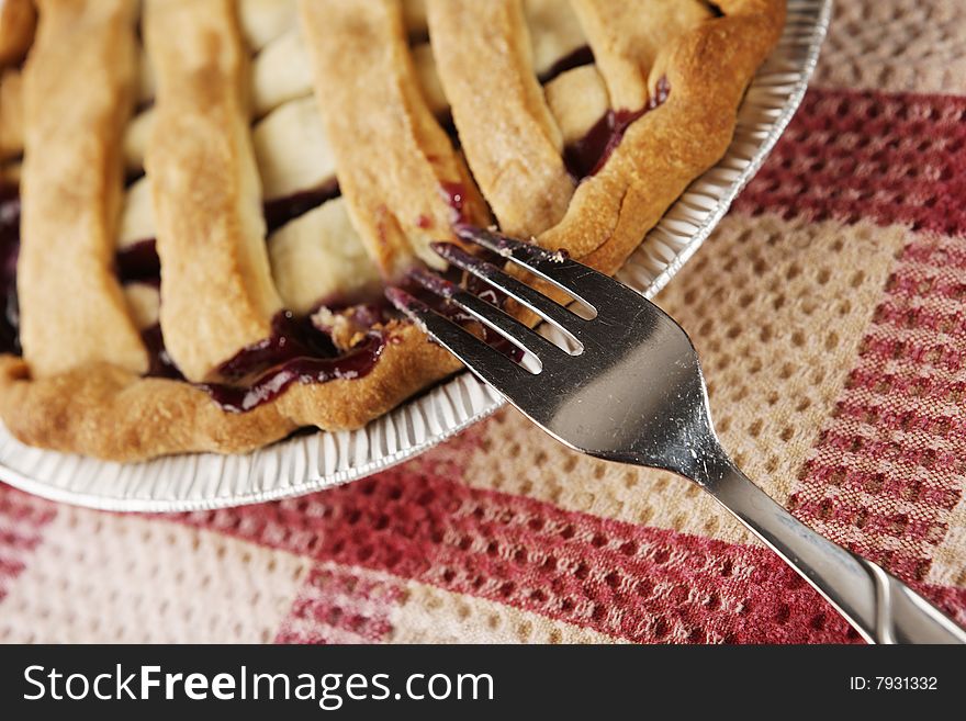 Fresh pie with selective focus