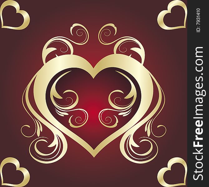 Floral banner with heart (vector). Floral banner with heart (vector)