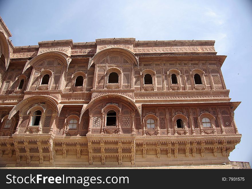 Windows in the fort of Jodhpur in Rajasthan, India. Windows in the fort of Jodhpur in Rajasthan, India