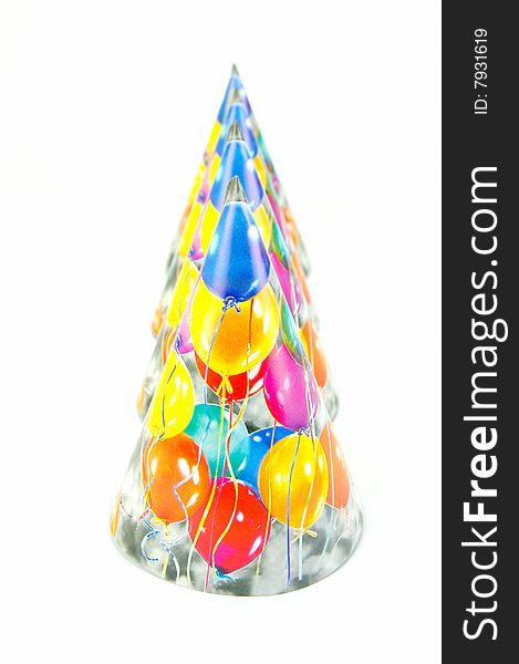 Party hats isolated against a white background