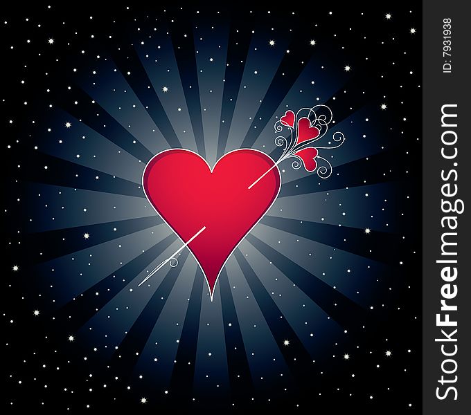 Decorative Valentine background with heart. Decorative Valentine background with heart