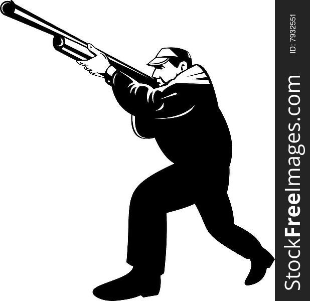 Vector Illustration on the outdoor recreational sport of hunting and shooting. Vector Illustration on the outdoor recreational sport of hunting and shooting