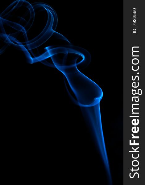 Blue smoke on black