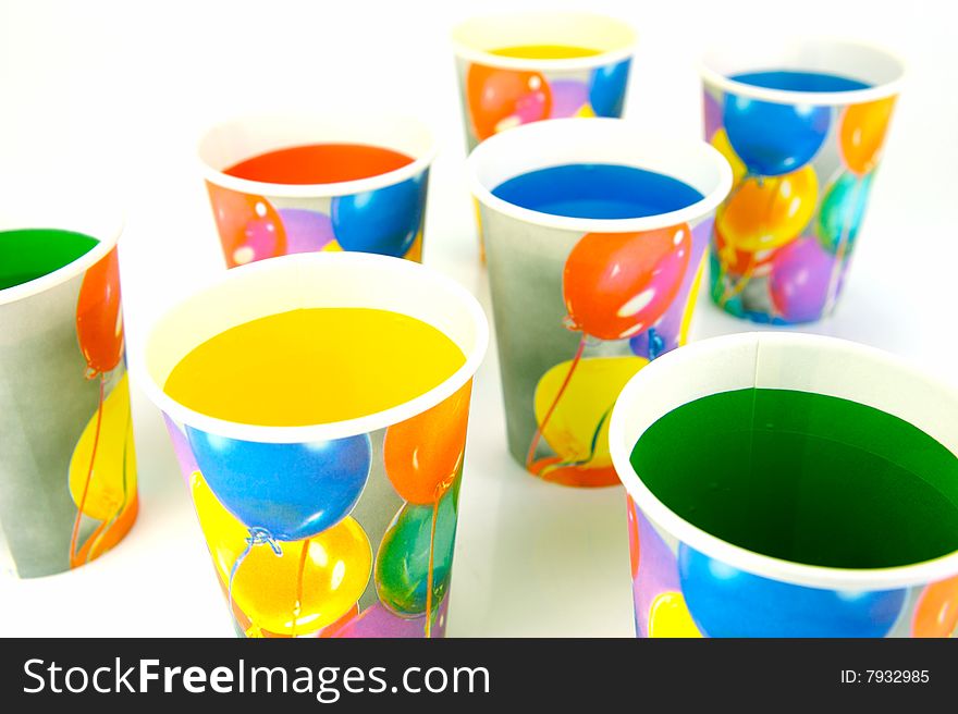 Party cups isolated against a white background