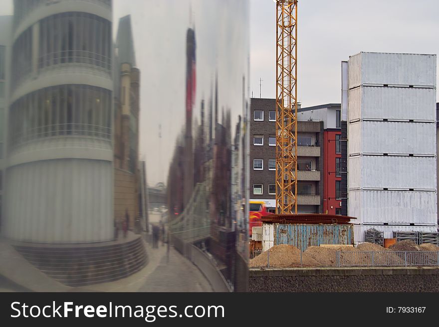 Parts of a Building Site inside a Town