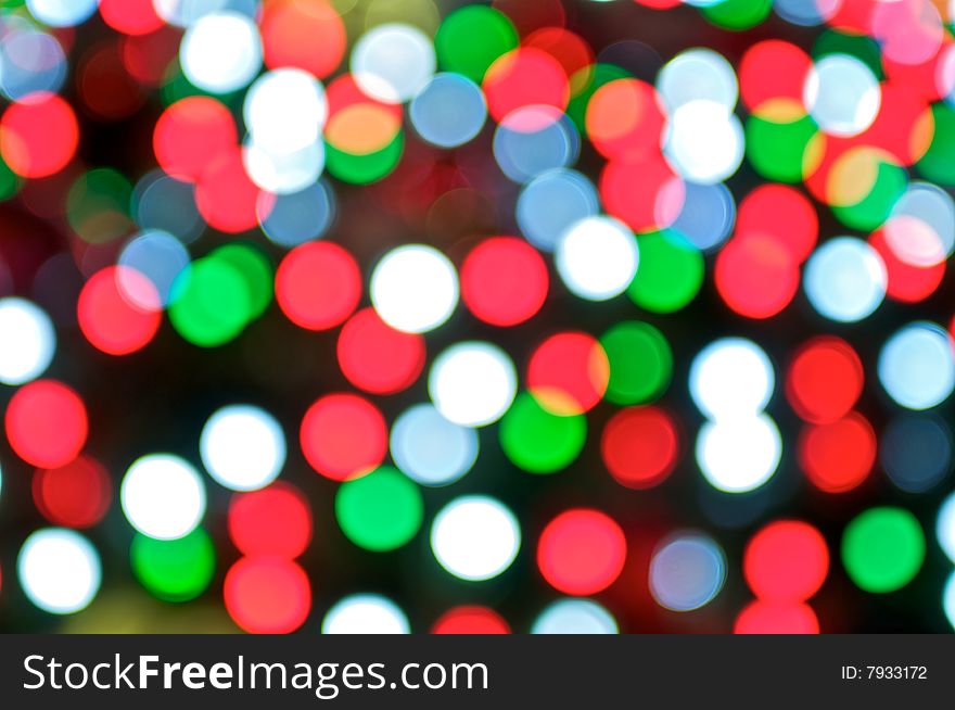 Blur of Christmas Lights & Colors. Blur of Christmas Lights & Colors