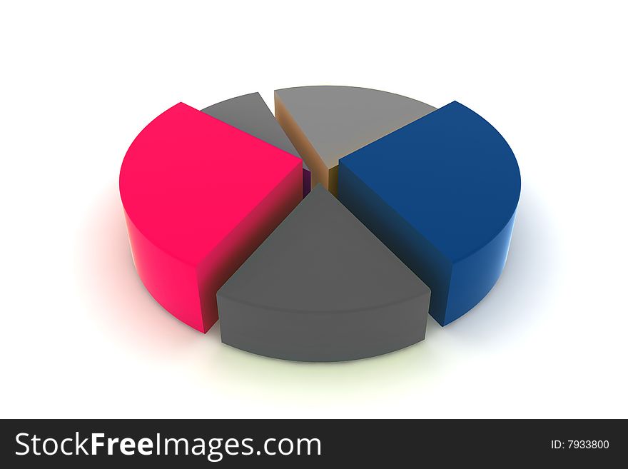 Statistics - 3d isolated diagram on white