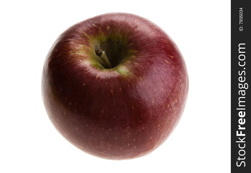 Photo of a red apple on a white background