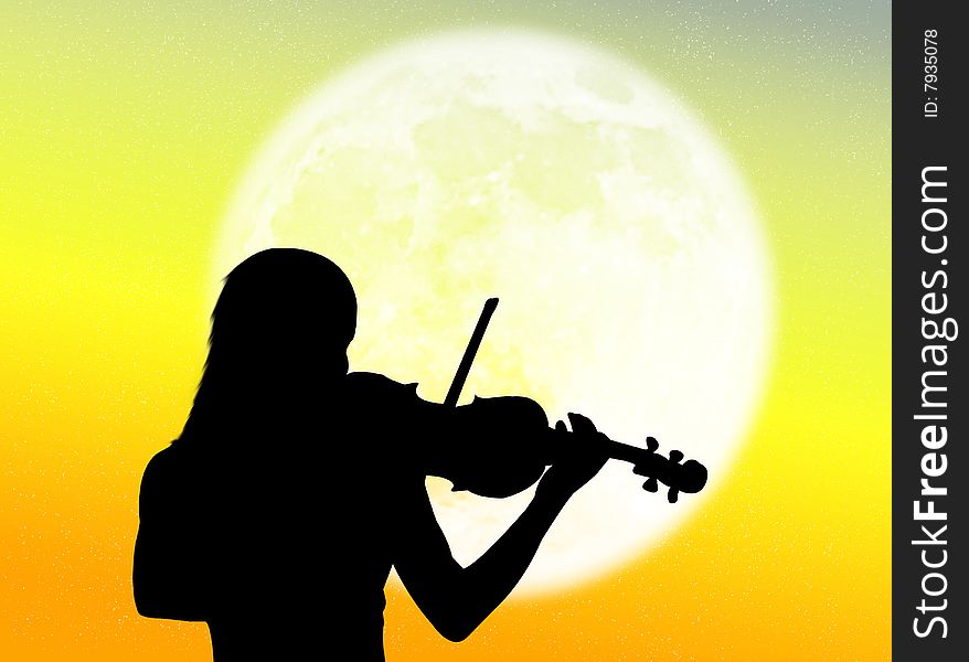 Violinist in the moon