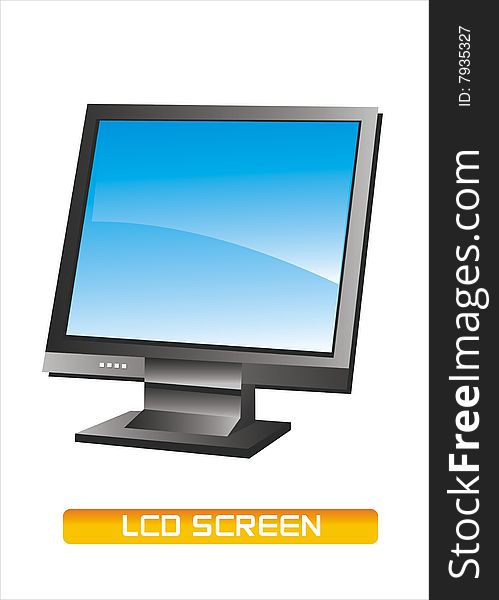 Illustration of lcd screen isolated on white.