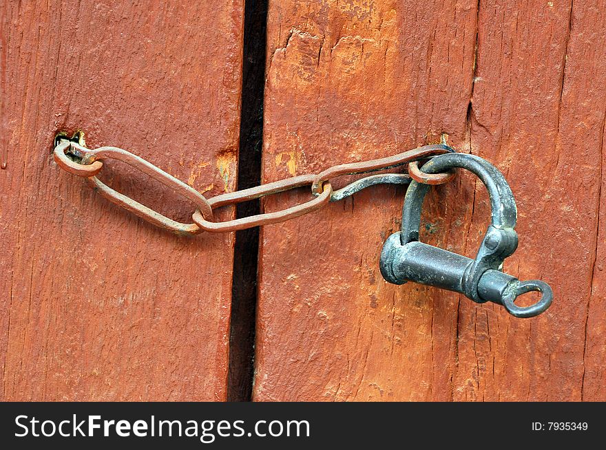Old lock and chain