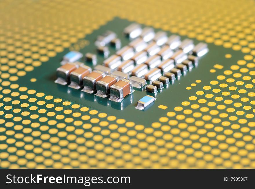 Macro of cpu processor with shallow DOF