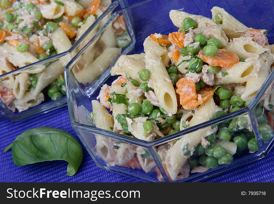 Pasta with vegetable on plate