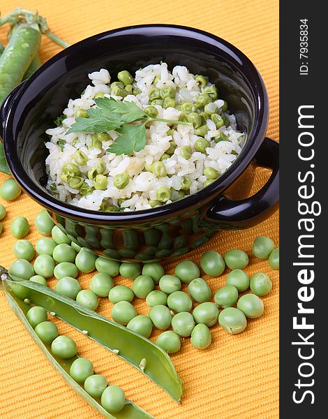 Rice with green pea vegetable