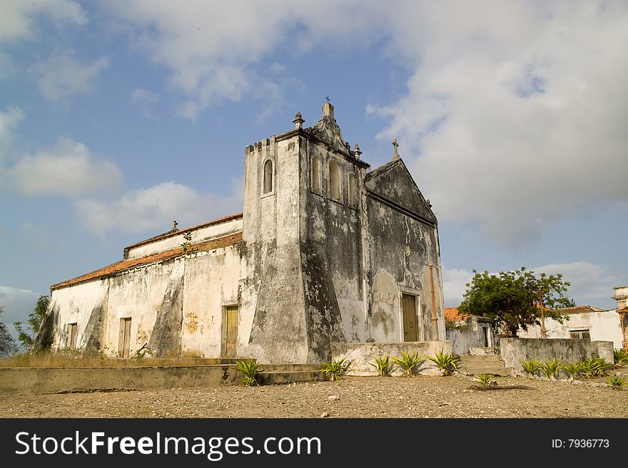 Old rundown Catholic Church in Northern Africa