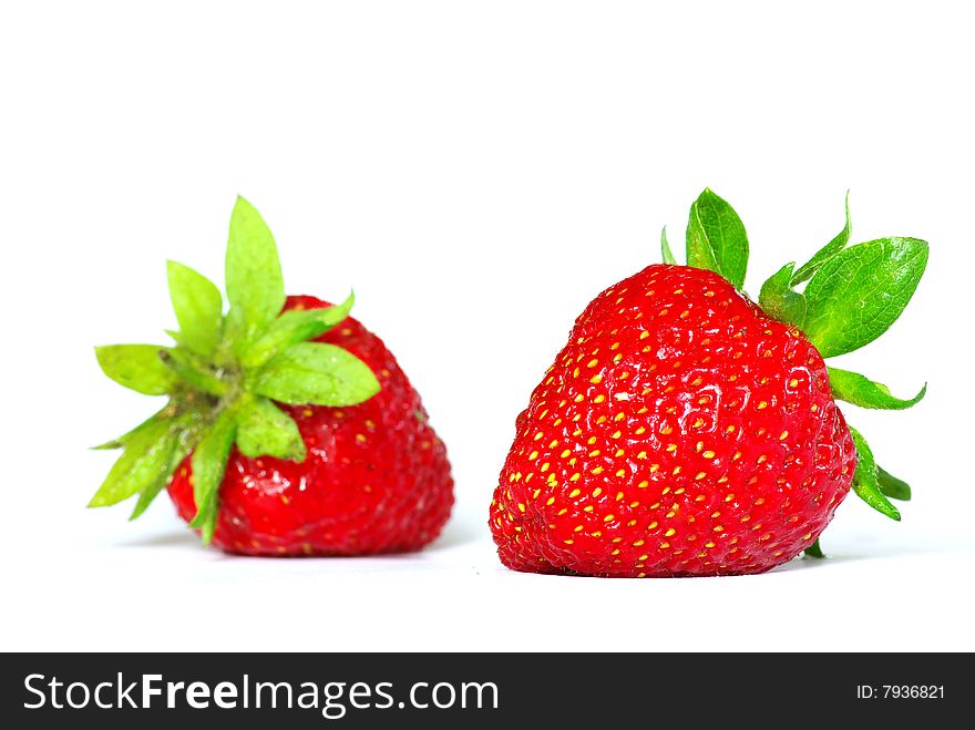 Fresh  strawberries isolated on white background