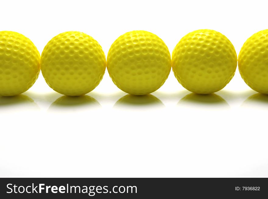 Golf Balls isolated against a white background