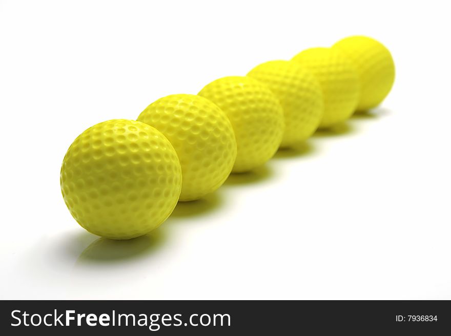 Golf Balls isolated against a white background