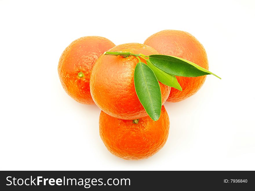 Tangerine isolated on a white background. Tangerine isolated on a white background