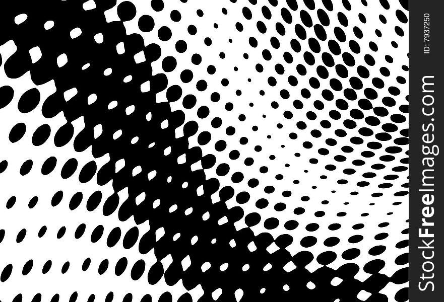 Illustration of halftone background, black, white