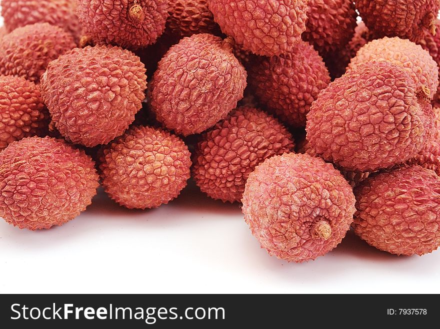 Litchi on a white background