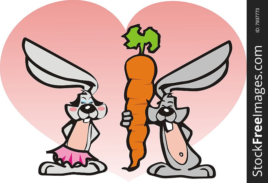 Girl and boy bunny graphic illustartion. Girl and boy bunny graphic illustartion