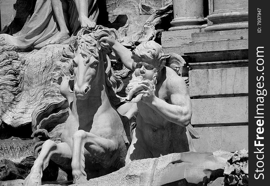 Glimpse Of Trevi S Fountain In Rome