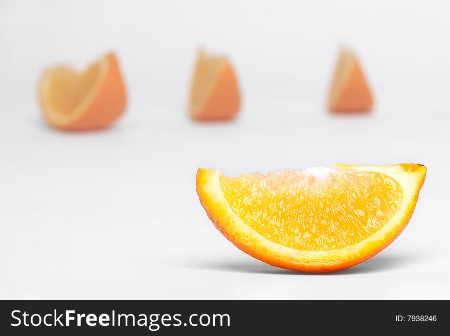 A slice of sweet orange with concept