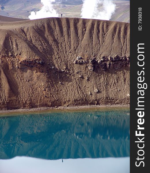 One of 5 craters of volcano Krafla in Iceland. One of 5 craters of volcano Krafla in Iceland