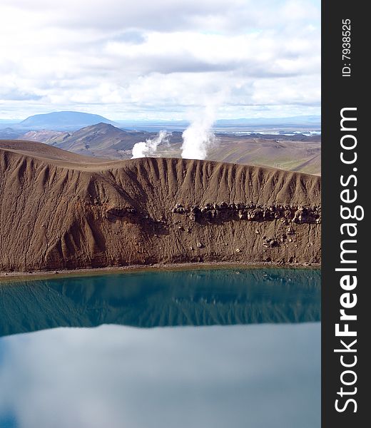 One of 5 craters of volcano Krafla in Iceland. One of 5 craters of volcano Krafla in Iceland