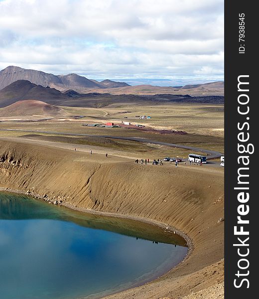 One of 5 craters of volcano Krafla in Iceland. One of 5 craters of volcano Krafla in Iceland