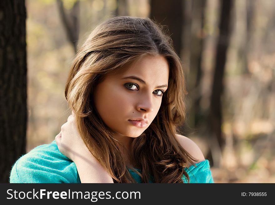 Beautiful woman in a forest