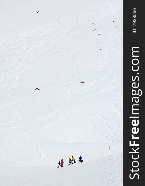 Ski Runs In The Snow