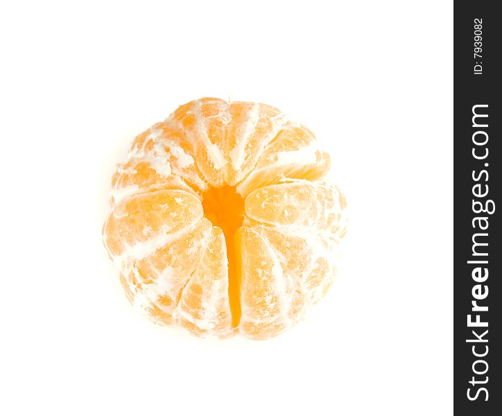 Orange tangerine on white ground