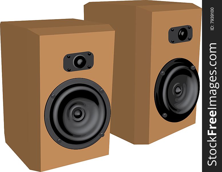 vector illustration of brown speakers. vector illustration of brown speakers