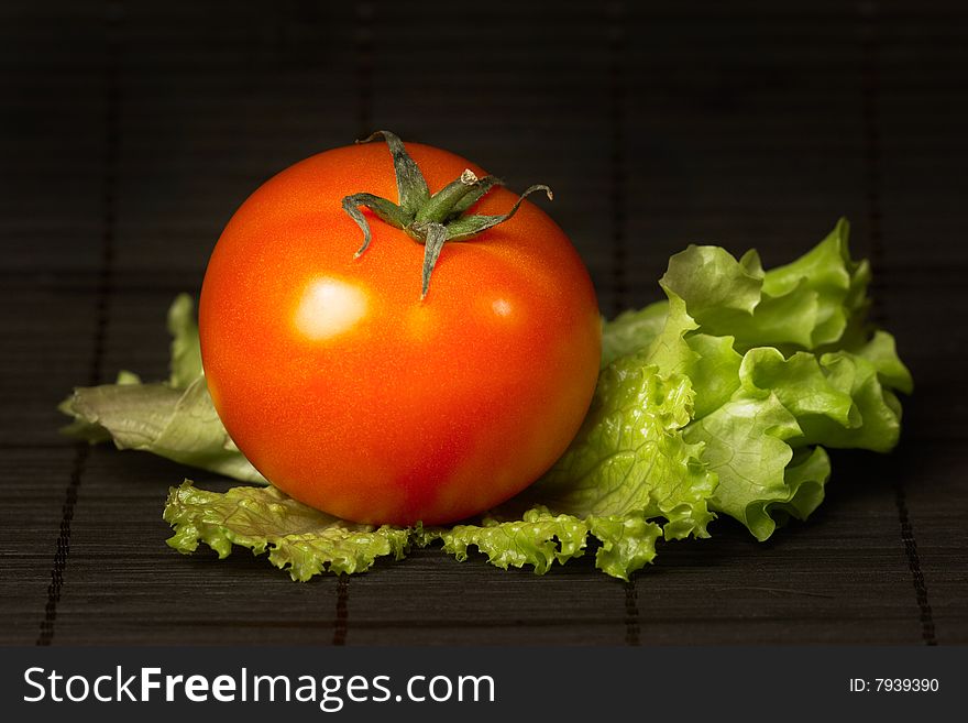 Fresh tomato and salad leaf. Fresh tomato and salad leaf