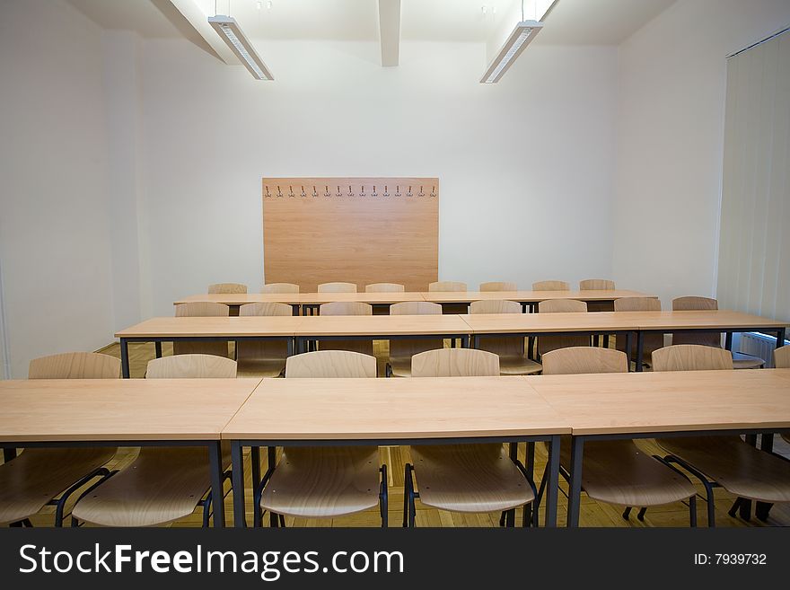 Empty small classroom for students. Empty small classroom for students