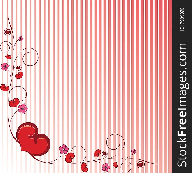 Valentine day background with hearts and flowers. Valentine day background with hearts and flowers