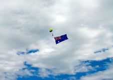 Skydiving With Aussie Flag Royalty Free Stock Image Skydiving With Aussie Flag Royalty Free Stock Image