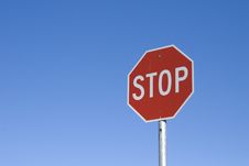 Stop Sign Against A Clear Blue Sky. Royalty Free Stock Photo Stop Sign Against A Clear Blue Sky. Royalty Free Stock Photo