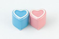 Two Heart-shape Cups On White Background Royalty Free Stock Photos Two Heart-shape Cups On White Background Royalty Free Stock Photos
