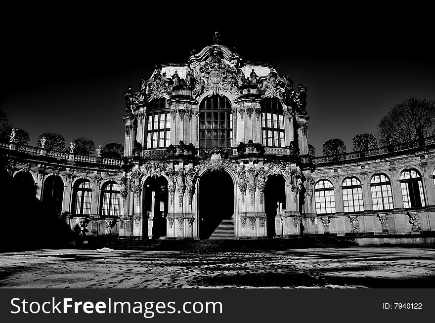 Black and white photo from Zwinger in Dresden. Black and white photo from Zwinger in Dresden.