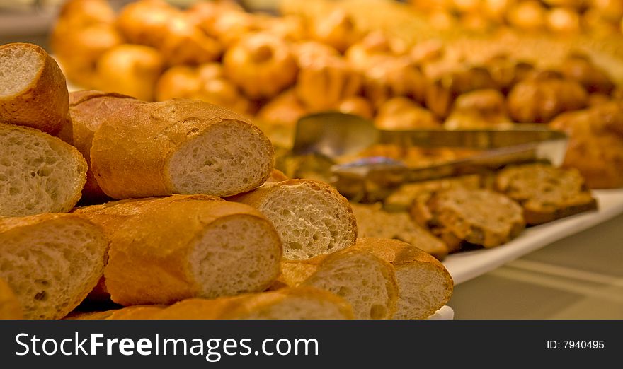 A selection of a variety of fresh baked bread. A selection of a variety of fresh baked bread